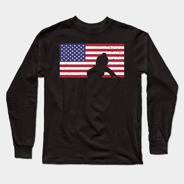 American Flag Brazilian Jiu-Jitsu Long Sleeve T-Shirt by Kyle O'Briant